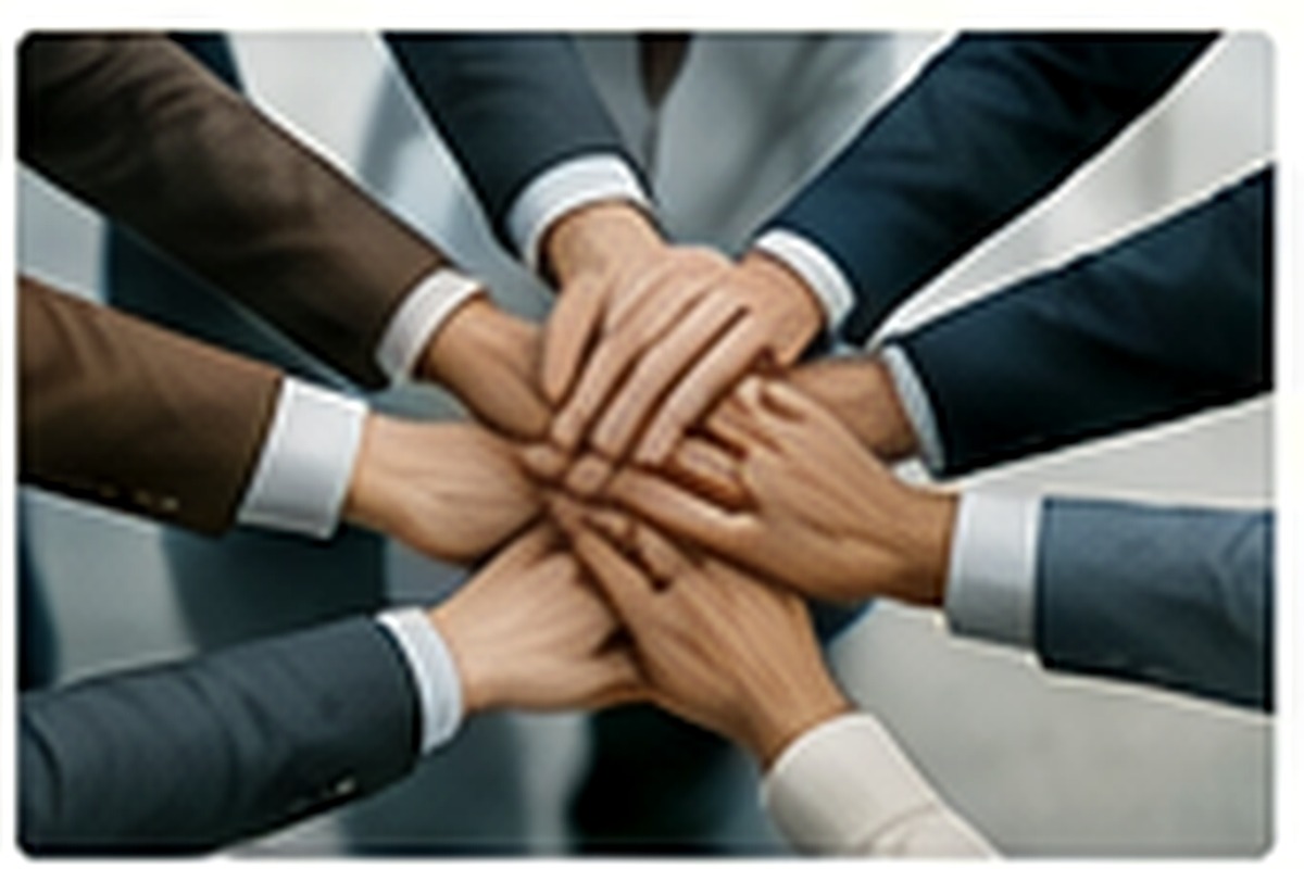 Hands joined to represent collaboration