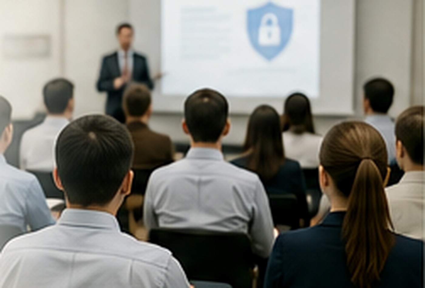Security professionals taking part in a learning session